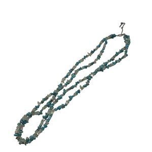 Kenneth Cole New York Gemstone Multi-Strand Necklace Turquoise & Quartz Pre-Owne